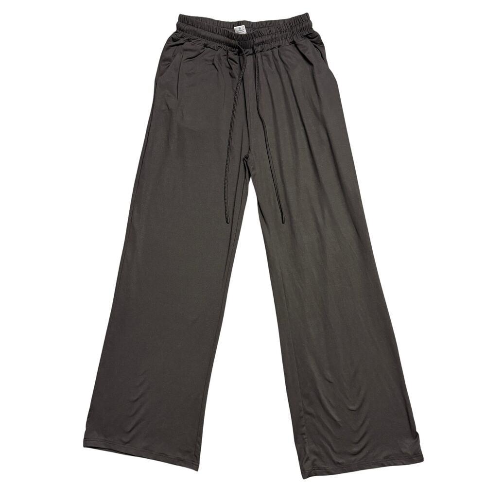 UEU Wide Leg Lounge Pants Women Small‎ Dark Gray Excellent Elastic Drawstring